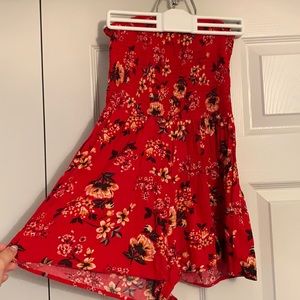 Garage spandex strapless floral romper